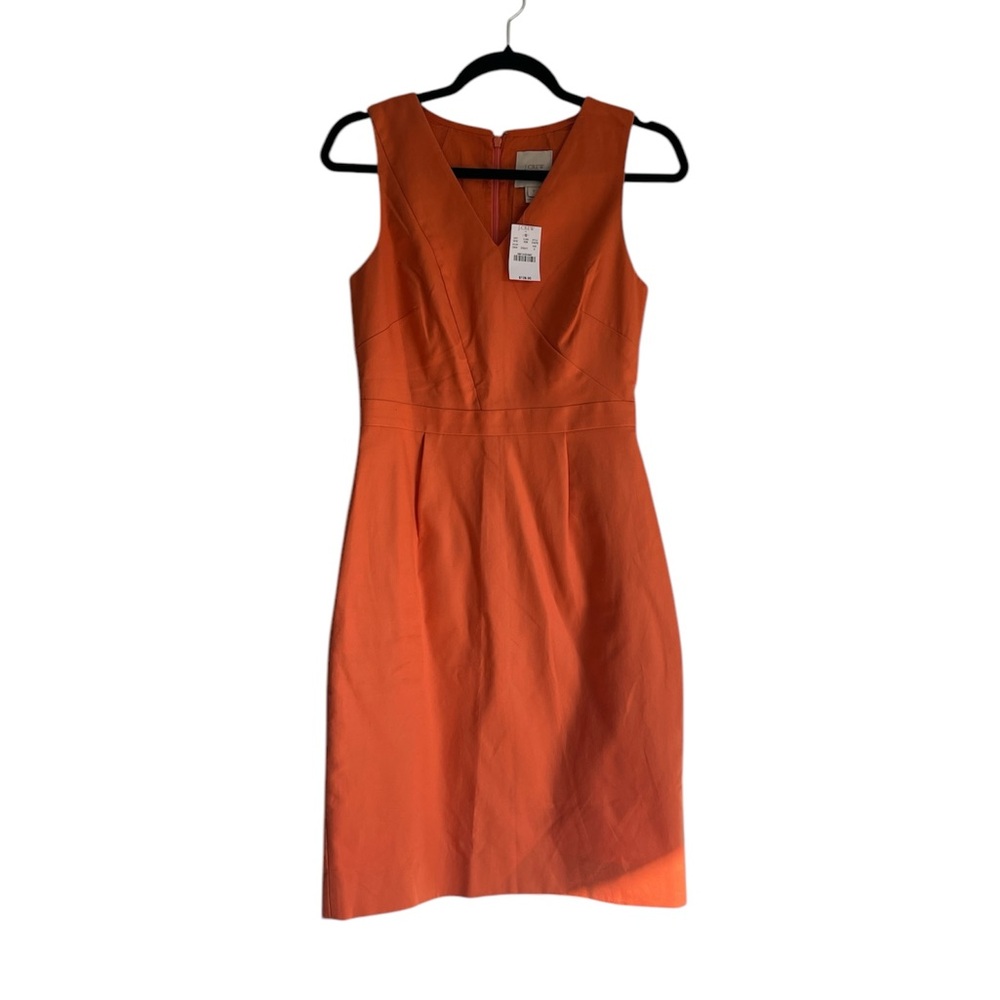 J Crew 100% Cotton Orange Midi Dress in Size 0